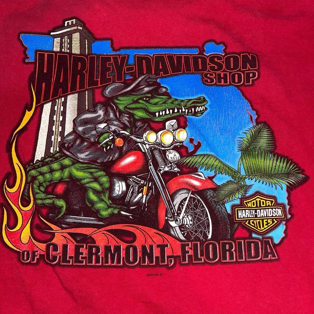 Y2K Harley Davidson Florida Alligator‎ T Shirt 2002 XL